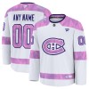 Montreal Canadiens Dresy Personalizované Fanatics Hockey Fights Cancer Practice 2024-25 Bílý - Pánské